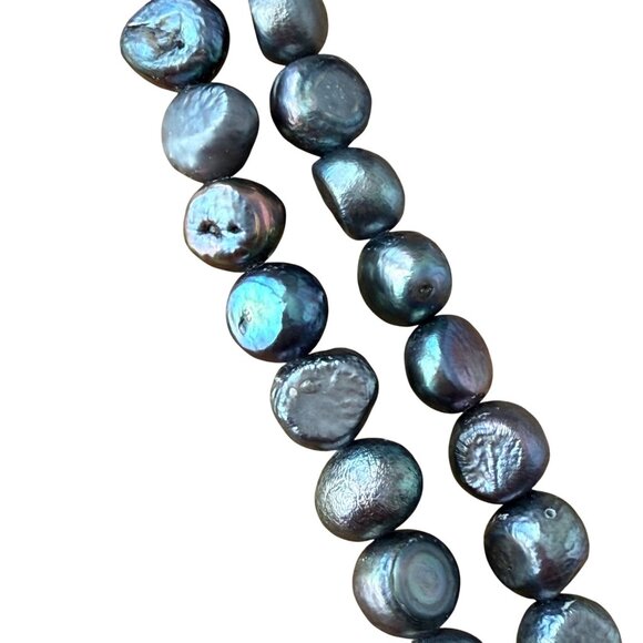 Gray Real Pearls Beaded Layered Double-Strand Necklace Evening Party/Cocktail - Picture 5 of 7